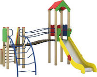 Дитячий комплекс ДОМІНОШКА, гірка пластик висота спуску 1.10 або 1.26 м