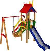 Дитячий комплекс ЗАЙЧИК, гірка пластик висота спуска 800 мм, або 1000 мм.