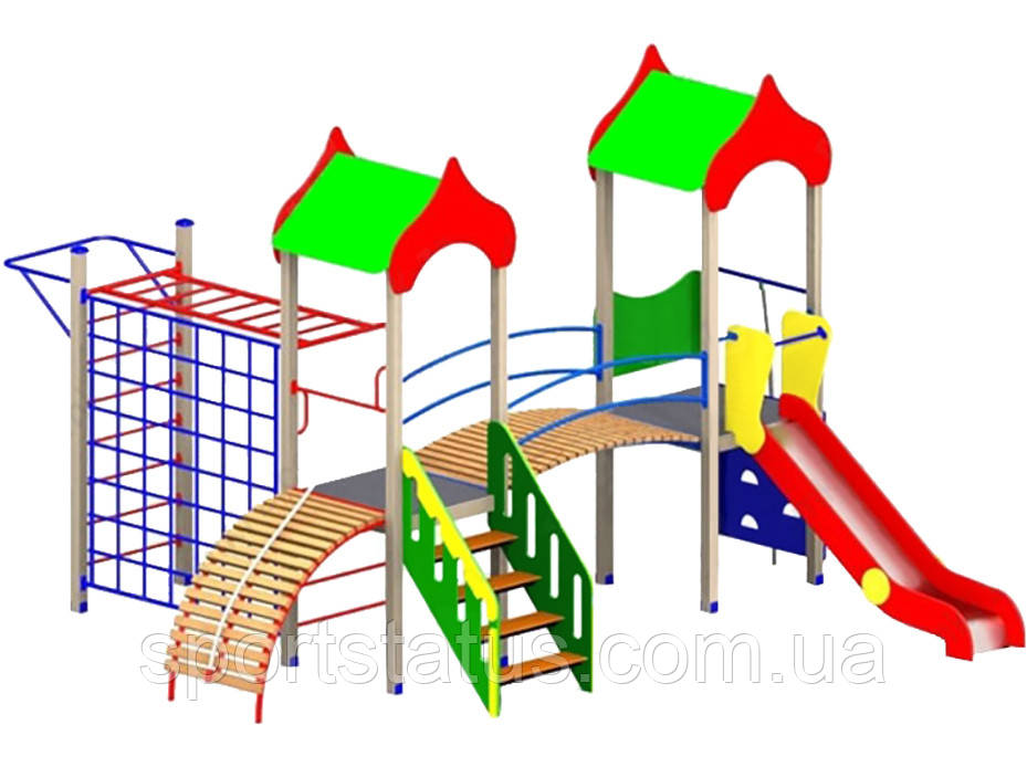 Дитячий комплекс УМКА, гірка пластик висота спуска 1200 мм або 1400 мм