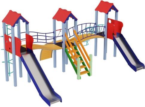 Дитячий комплекс СТІНА гірка пластик висота кріплення 1.10 або 1.26 м