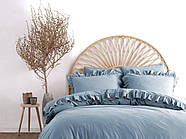 Комплект постільної білизни з вареного бавовни полуторний розмір Limasso Еxclusive Akdeniz Mavisi