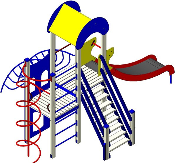 Дитячий комплекс ПЕРЕХІД-1 гірка пластик висота кріплення 1.10 або 1.26