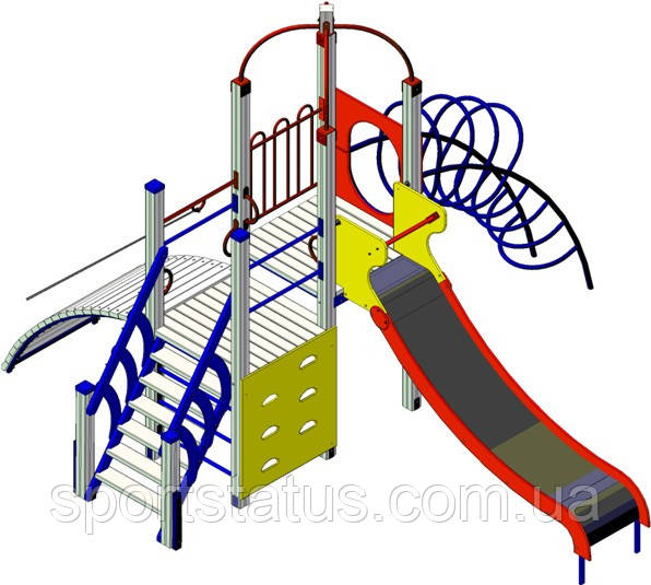 Дитячий комплекс САМУРАЙ-1 гірка пластик висота кріплення 1.10 або 1.26