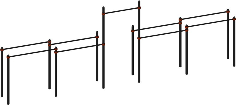Бруси СВК, двохрівневі+турнік+бруси двохрівневі