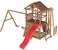 Дитячий ігровий майданчик гірка з качелями Leaf 3 (без брусів)