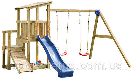 Дитячий майданчик з 2 гірками Blue Rabbit CASCADE + SWING, фото 1