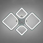 Світлодіодна люстра 100 Вт з підсвічуванням основи та пультом д/к колір карксу сірий D-A9171/2+2GR LED 3color dimmer, фото 3