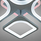 Світлодіодна люстра 100 Вт з підсвічуванням основи та пультом д/к колір карксу сірий D-A9171/2+2GR LED 3color dimmer, фото 2