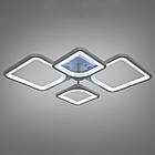 Світлодіодна люстра 100 Вт з підсвічуванням основи та пультом д/к колір карксу сірий D-A9171/2+2GR LED 3color dimmer, фото 4