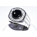 Кільце. Натуральний онікс топаз. Срібло 925 проби., фото 2