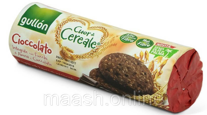 Печиво Gullon злакове з шоколадом Cioccolato, 280г, фото 1