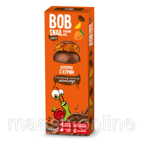 Цукерки хурма в бельгійському молочному шоколаді Bob Snail, 30г, фото 1