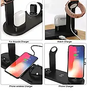 Бездротова зарядна станція 5 в 1 для iOS та Android Wireless charger Мультифункціональний девайс для заряджання, фото 4