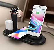 Бездротова зарядна станція 5 в 1 для iOS та Android Wireless charger Мультифункціональний девайс для заряджання, фото 3