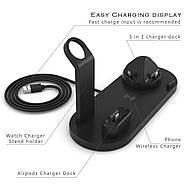 Бездротова зарядна станція 5 в 1 для iOS та Android Wireless charger Мультифункціональний девайс для заряджання, фото 6
