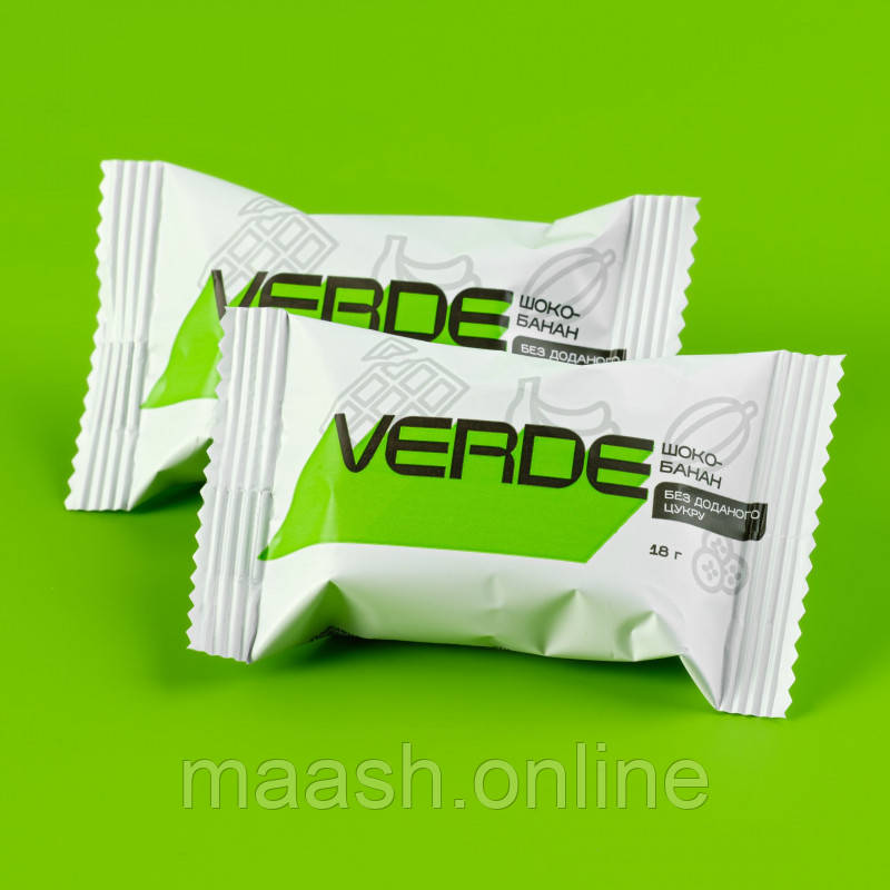 Цукерка Шоколад Банан без цукру VERDE, 18г, фото 1