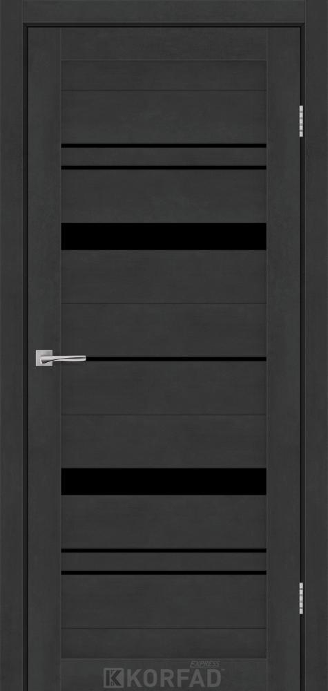 Двері міжкімнатні Korfad Express Belmina - Бетон графіт (з чорним склом)