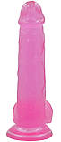 Фалоїмітатор із мошокою Jelly Studs Crystal Dildo Large 8" Pink, фото 6