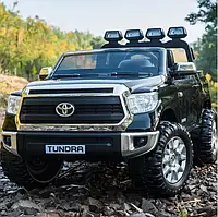 Детский двухместный электромобиль Джип Toyota Tundra JJ2255EBLR-2 кожаное сидение, черный