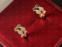 Женские серьги Xuping-кольца (конго) позолоченные с камнями позолота 18К в Бархатном футляре