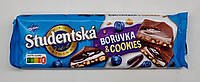 Молочный шоколад с черничной начинкой и печеньем Studentska Boruvka&Cookies 235 г Чехия