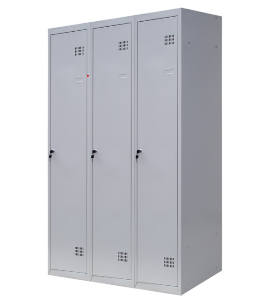 Шафа для одягу 1800х1200х500 мм металева трьохкамерна, однорівнева (без пдв)