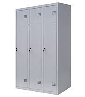 Шкаф для одежды 1800х900х500 мм металлический трехкамерный, одноуровневый