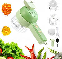 Багатофункціональний ручний подрібнювач для овочів 4 в 1 Food Chopper Catling, Електрична кухонна овочерізка терка, міні! Знижка