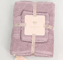 Набір рушників 30х50,50х85,70х140 ліловий Pavia 23249