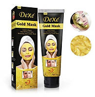 Золотая маска-плёнка для лица Dexe Gold Mask 120 г биоколлагеновая антивозрастная пленка с биозолотом и, Elite