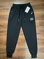 Штаны мужские спортивные на манжетах Черные спортивные штаны Мужские спортивные штаны Качественные штаны