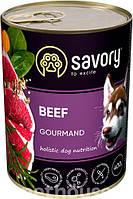 Влажный корм для собак всех пород Сейвори (Savory) консервы с говядиной 400г