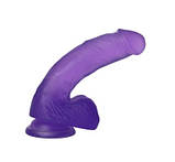 Фалоїмітатор із мошокою Jelly Studs Crystal Dildo Medium 7" Purple, фото 4