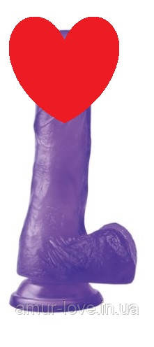 Фалоїмітатор із мошокою Jelly Studs Crystal Dildo Medium 7" Purple