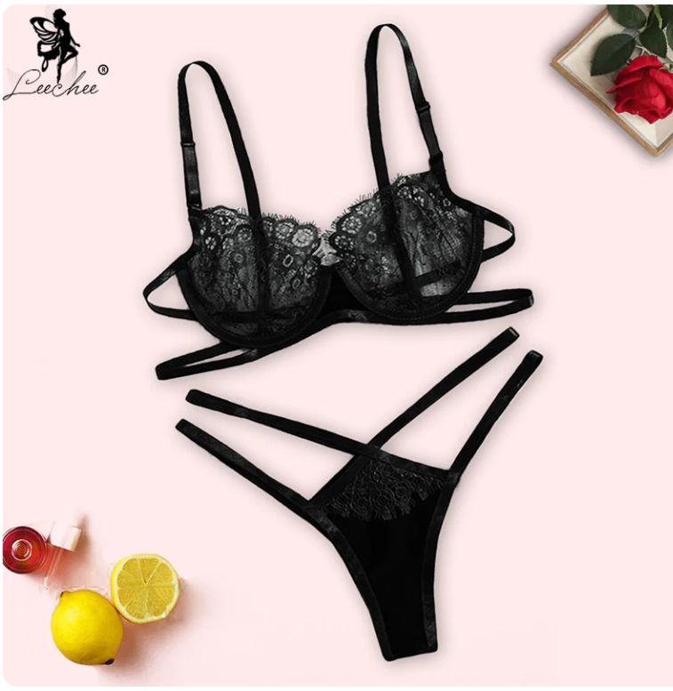 Чорний комплект нижньої білизни S, фото 1