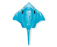 Одноместный надувной матрас скат голубой Intex 57576, одноместный пляжный надувной матрас для бассейна
