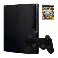 Набор Консоль Sony PlayStation 3 Slim 120GB Black Б/У + Игра Grand Theft Auto V Русские Субтитры