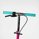 Самокат для дівчинки складаний двоколісний Best Scooter Skyper Neon N-63247 Рожевий / Блакитний Самокат міський, фото 3