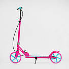 Самокат для дівчинки складаний двоколісний Best Scooter Skyper Neon N-63247 Рожевий / Блакитний Самокат міський, фото 2