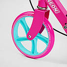 Самокат для дівчинки складаний двоколісний Best Scooter Skyper Neon N-63247 Рожевий / Блакитний Самокат міський, фото 4