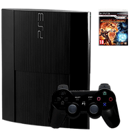 Набір Консоль Sony PlayStation 3 Super Slim 500GB Black Б/У  + Гра Mortal Kombat Англійська Версія