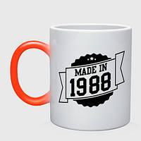 Кружка с принтом хамелеон «Made in 1988»