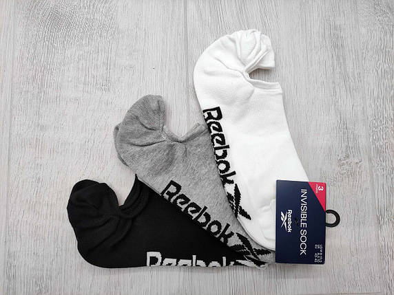 Набір спортивних шкарпеток (сліди) розмір 40-42 Reebok Invisible Sock 3 штуки оригінал, фото 2