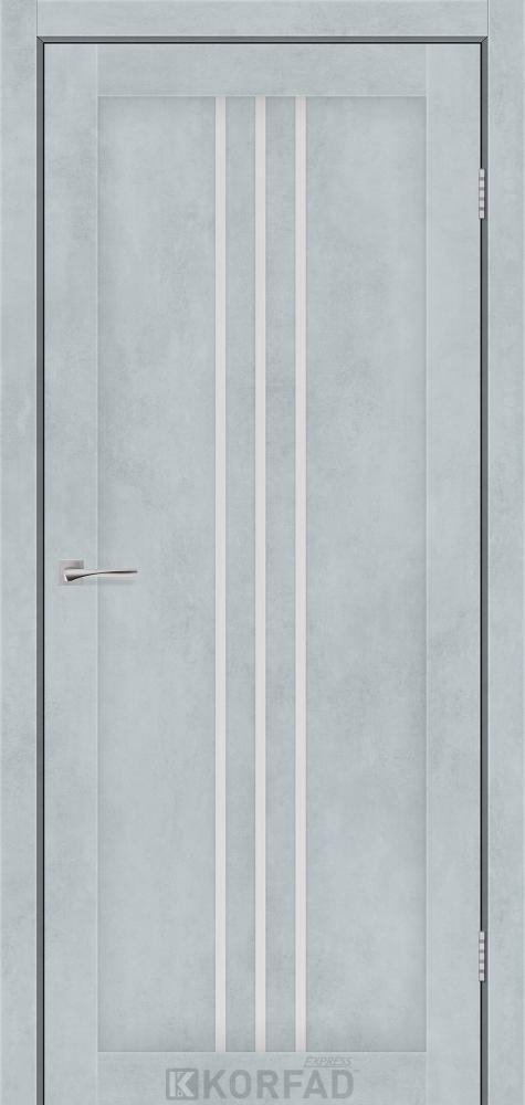 Двері міжкімнатні Korfad Express Stilton - Цемент світлий (зі склом сатин), фото 1