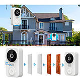 Дзвінок дверний UKC M8 Wi-Fi з камерою, білий, фото 4