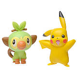 Набір бойових фігурок Покемон Пікачу, Груки — Pokémon, Pikachu, Grookey, Battle figure pack, фото 2