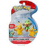 Набір бойових фігурок Покемон Пікачу, Груки — Pokémon, Pikachu, Grookey, Battle figure pack, фото 3