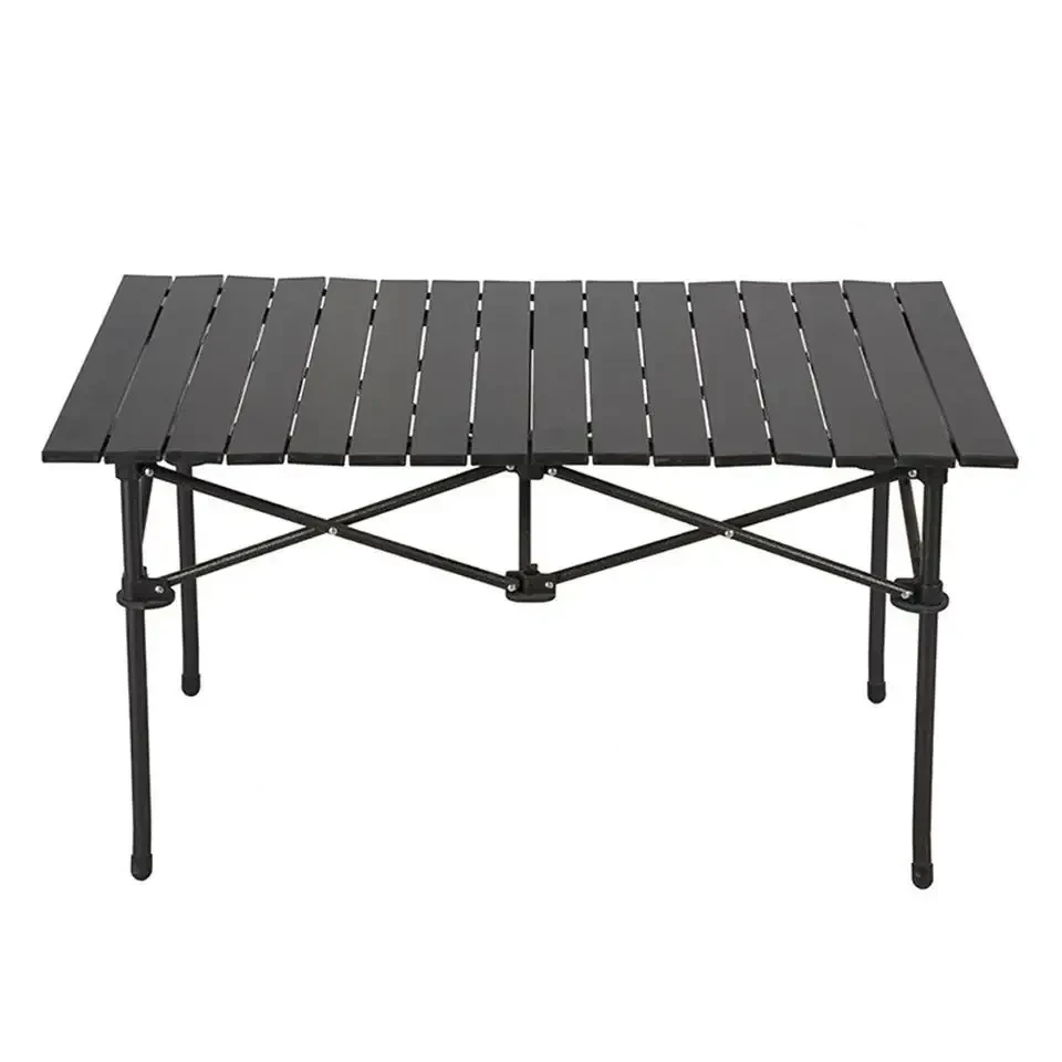 Черный туристический складной стол в чехле, прямоугольный, размером 95x57x50 см - фото 5 - id-p2139097122