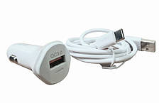 Автомобільний зарядний пристрій Aspor A901 (QC3.0/18W) LED + USB кабель Type-C- білий