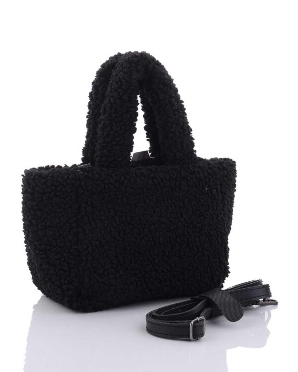 Жіноча сумка Welassie зі штучного хутра чорного кольору з одним відділенням "Кіра"